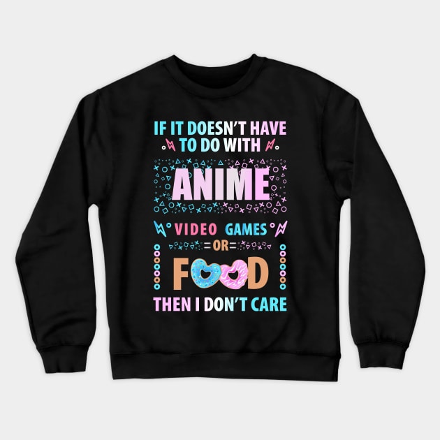 Anime Video Games Food Crewneck Sweatshirt by Tesszero